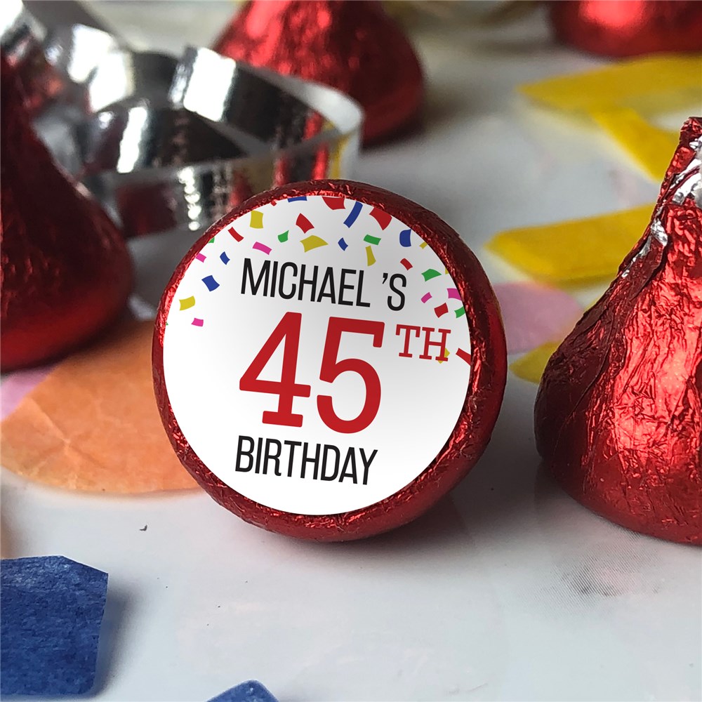 Personalized Confetti with Name and Age Birthday Candy Labels