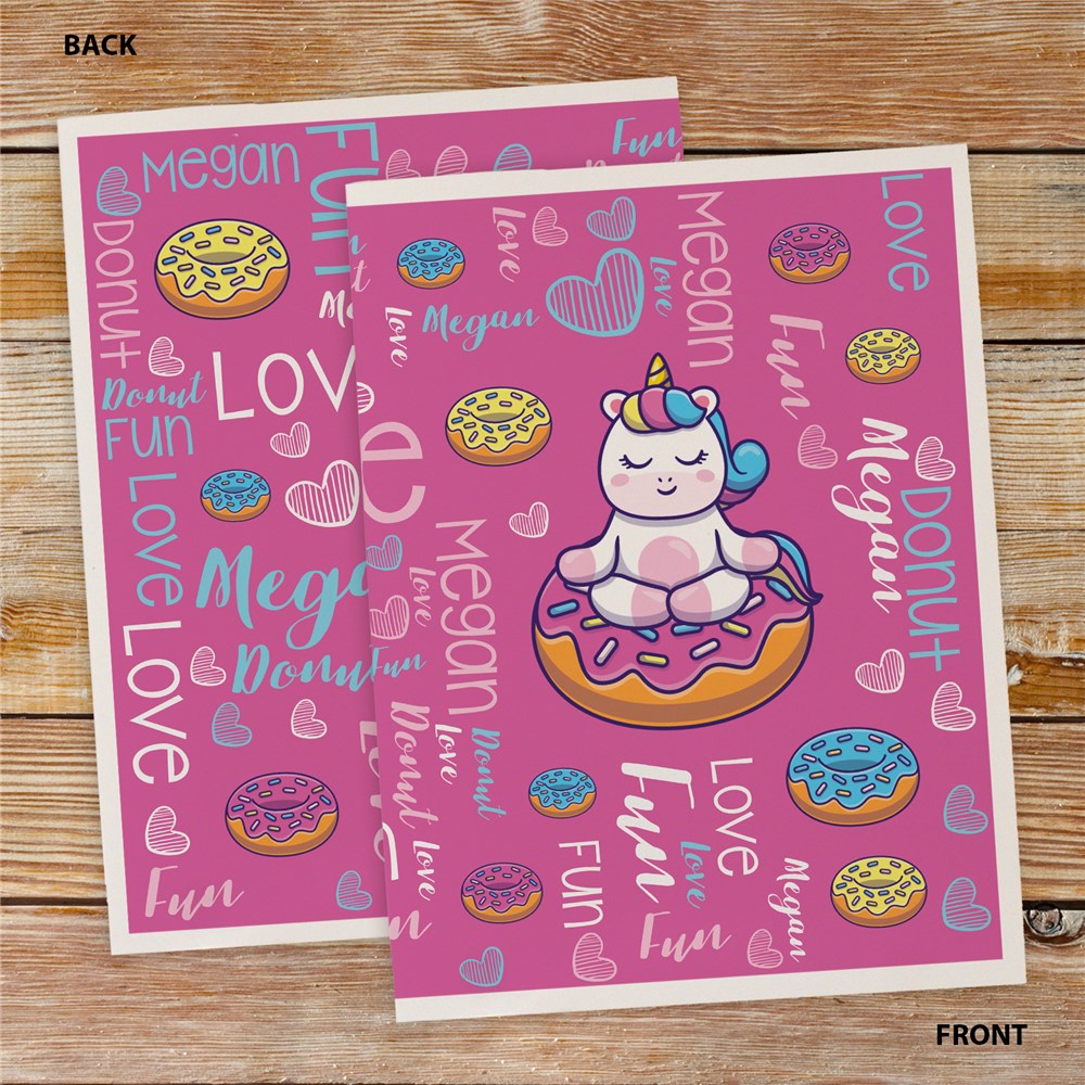 Personalized Donut Unicorn Word Art Folder Set