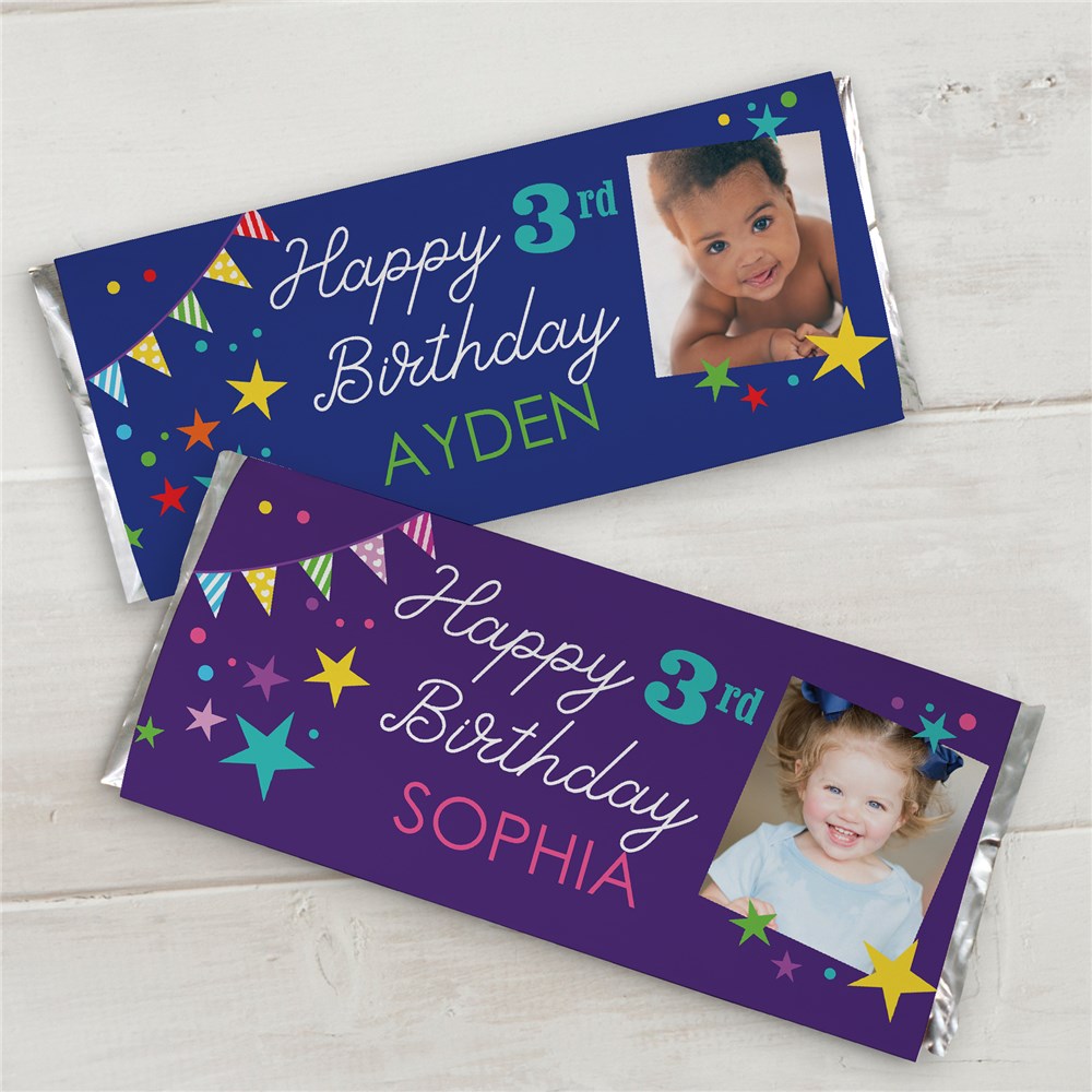 Personalized Birthday Photo Candy Bar Wrappers