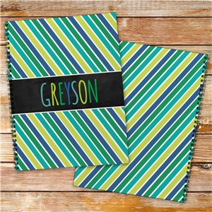 Personalized Colored Stripes Notebook Set