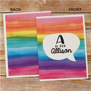 Personalized School Folders With Rainbow Watercolor Design