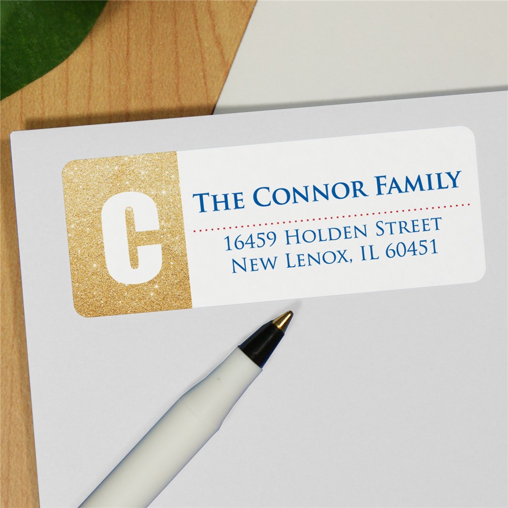 Holiday Shimmer Personalized Address Labels GiftsForYouNow