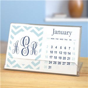 Personalized Chevron Monogram Desk Calendar | Personalized Calendar