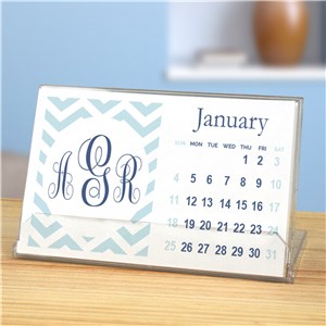 Personalized Chevron Monogram Desk Calendar | Personalized Calendar