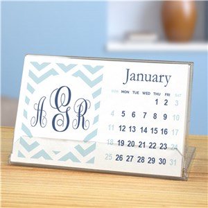 Personalized Chevron Monogram Desk Calendar | Personalized Calendar