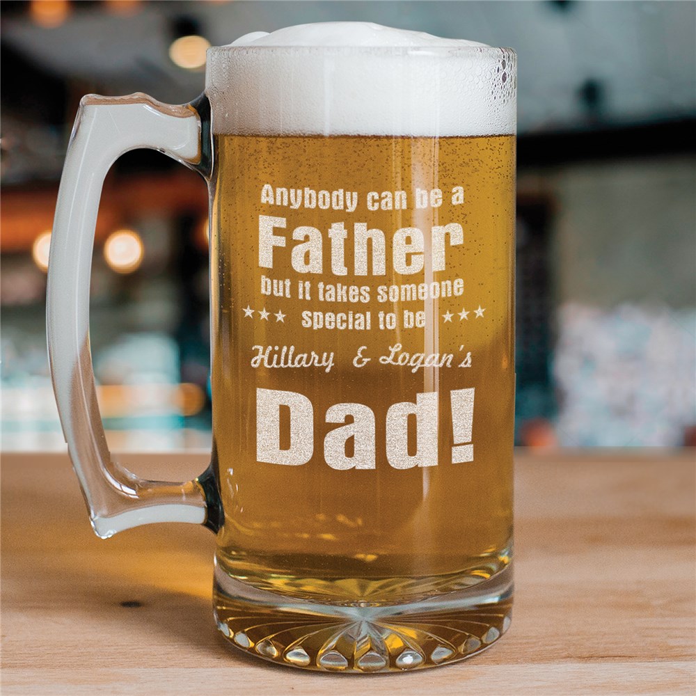 Anybody Can Be...Dad Sports Glass Mug | Bar Gifts for Dad