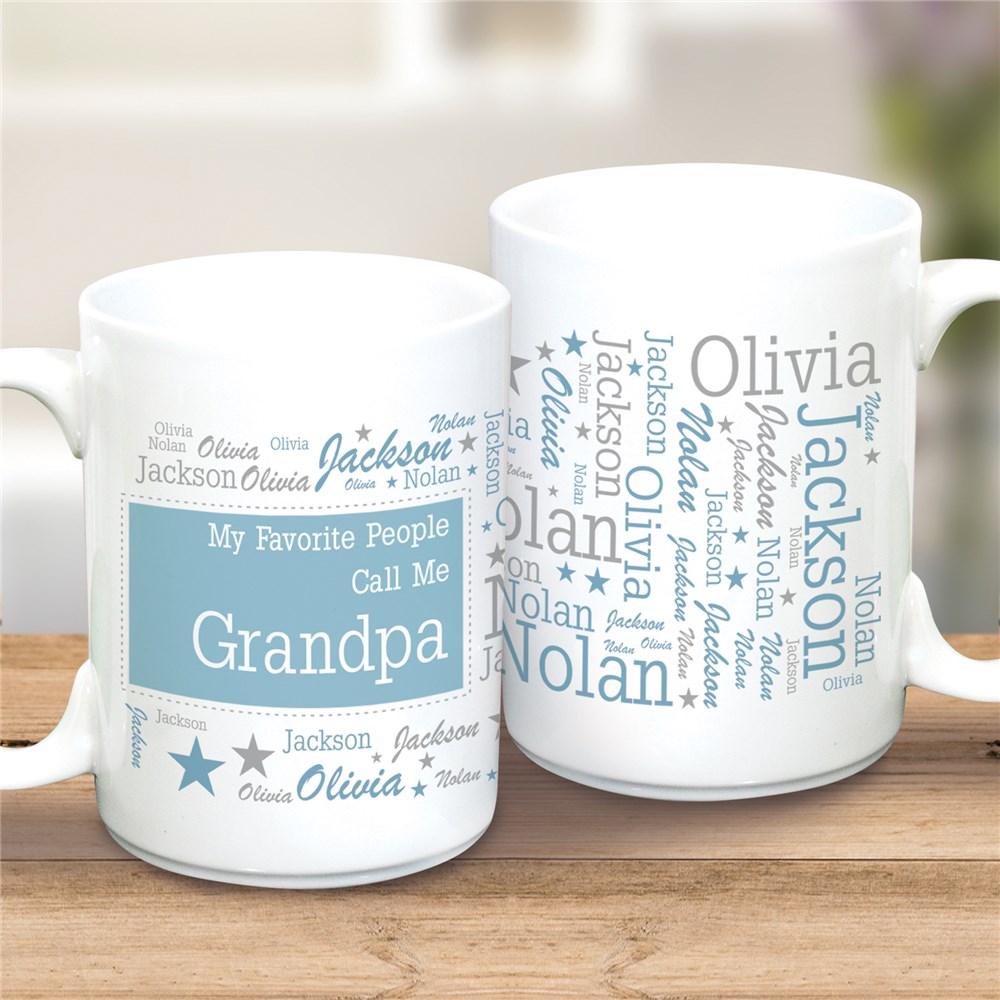 Word-Art Grandpa Ceramic Mug | Personalized Mug For Grandpa