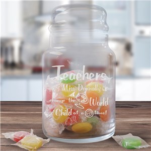 Engraved Teacher Treat Jar Gift | Personalized Teacher Gifts