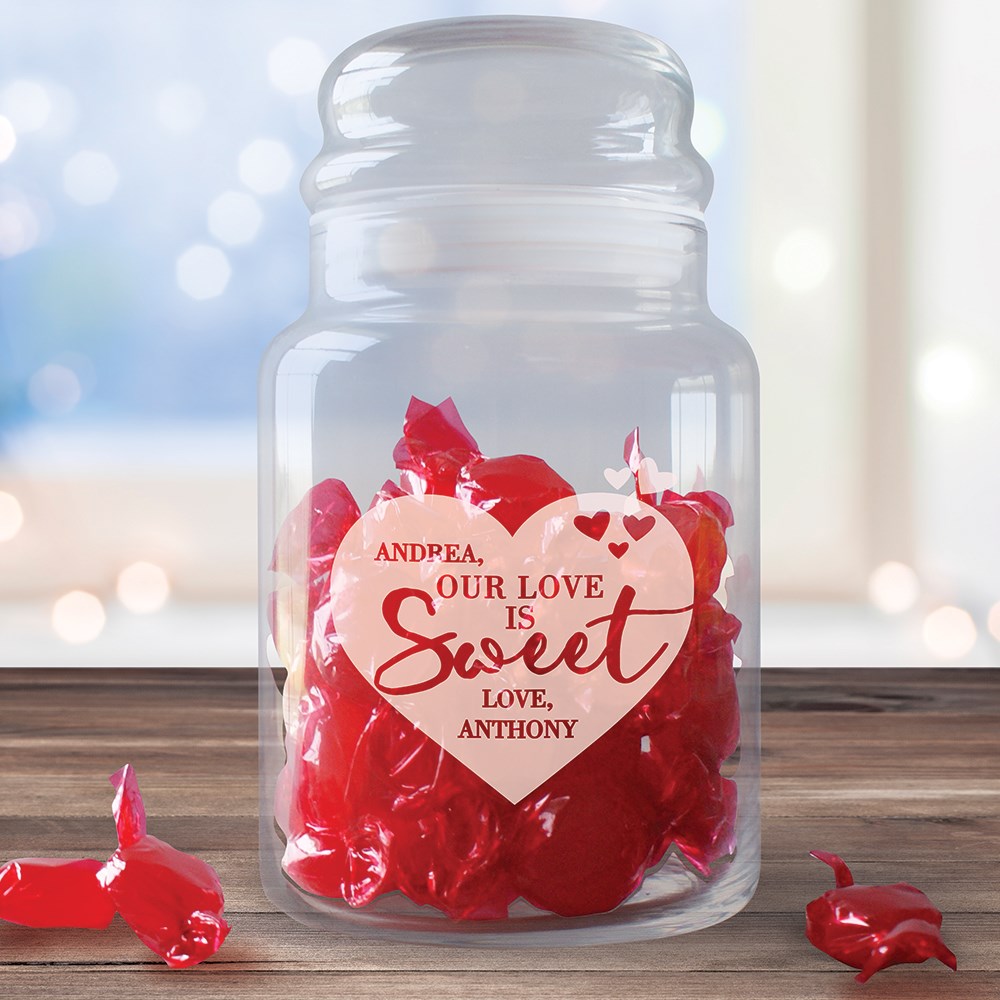 Personalized Our Love Is Sweet Treat Jar GiftsForYouNow