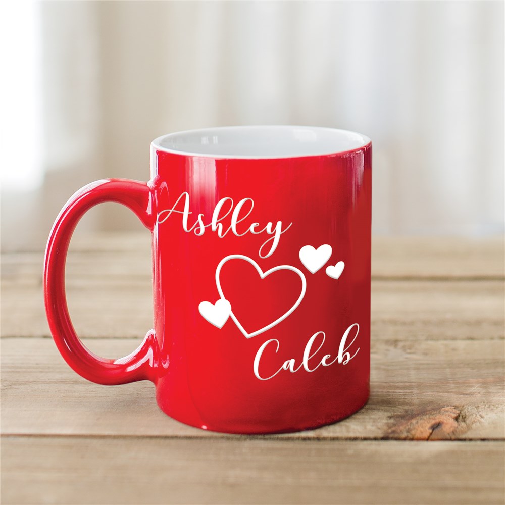 Engraved Coffee Mugs | Red Personalized Mugs