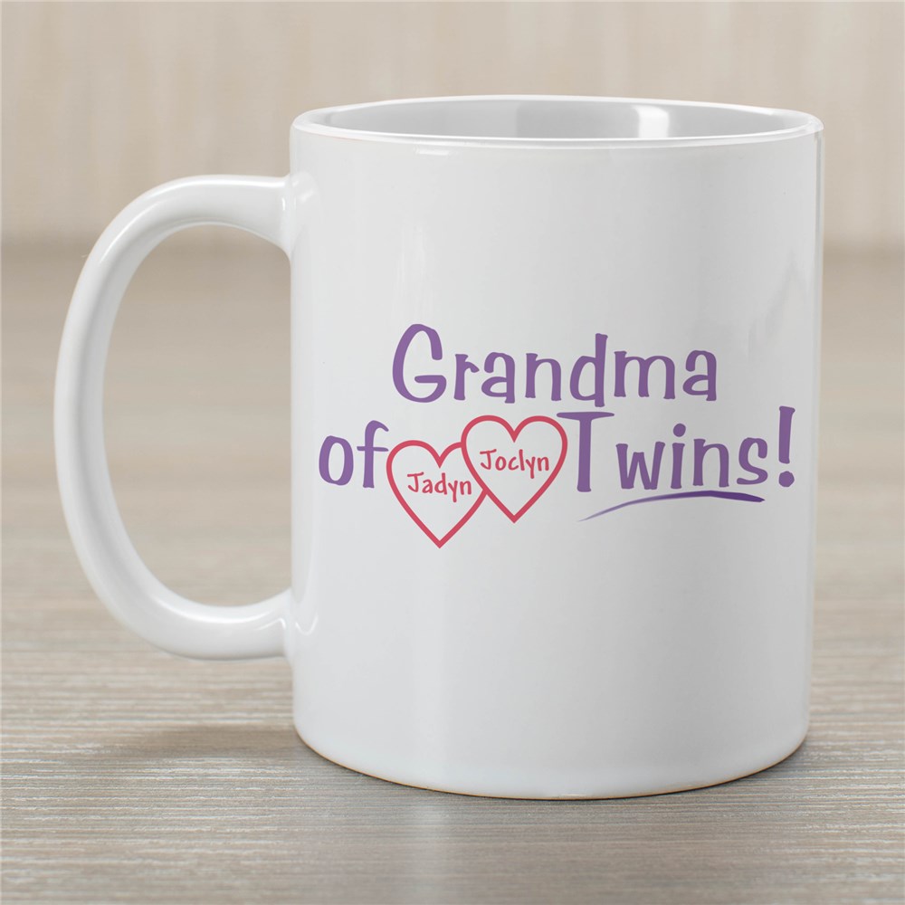 Grandmother of Twins Personalized Mug | Customizable Coffee Mugs