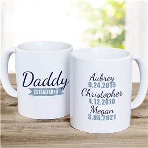 Father's Day Coffee Mug | Personalized Daddy Established Mug