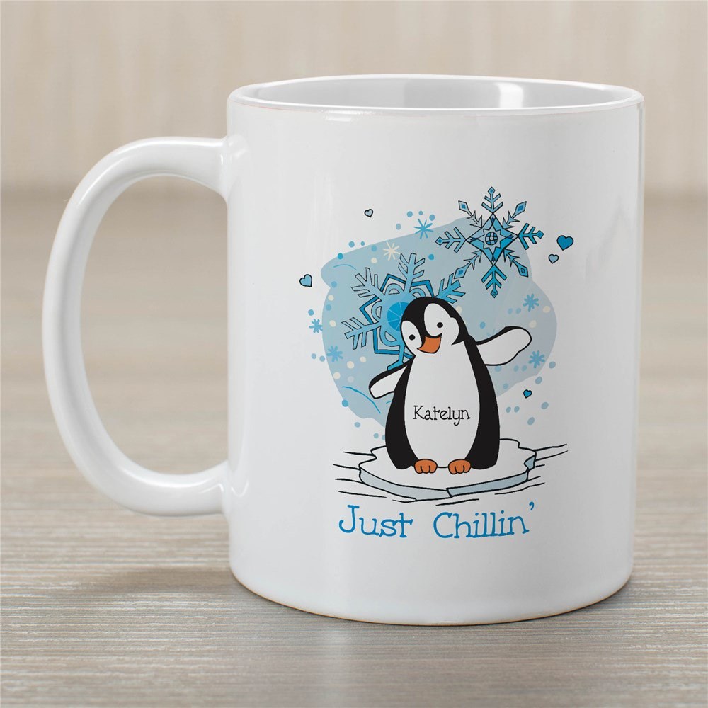 Just Chillin' Penguin Personalized Winter Coffee Mug