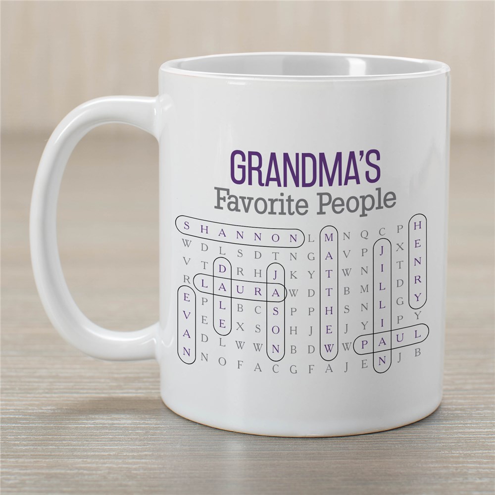 Personalized Coffee Mug For Puzzle Lovers | Favorite Word Search Mug