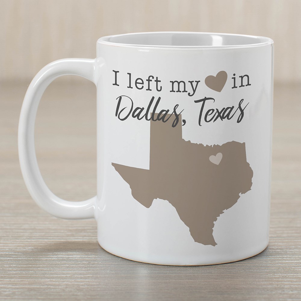 Personalized Left My Heart In State With Symbol Coffee Mug