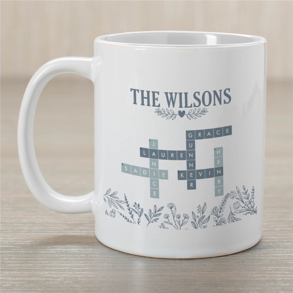 Personalized Blue Floral Cross Word Mug 215750