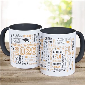 Personalized Graduation Word-Art Mug Colored Handle 2160400X