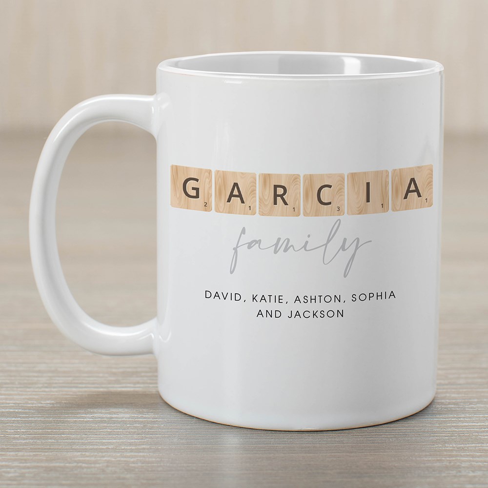 Personalized Letter Tiles Coffee Mug