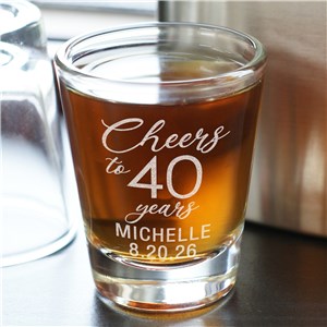Engraved Cheers Birthday Shot Glass