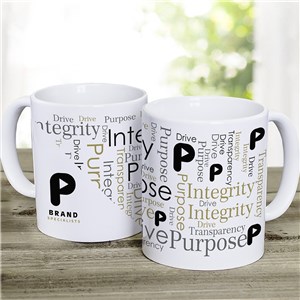 Personalized Diagonal Corporate Logo Word Art Coffee Mug