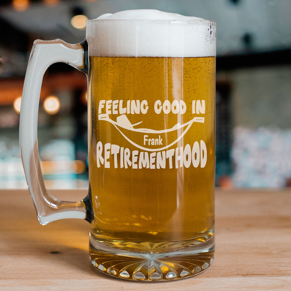 Retirement Glass Mug Personalized Retirement mug from
