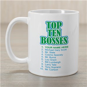 Personalized Top Ten Boss Coffee Mug | Customizable Coffee Mugs