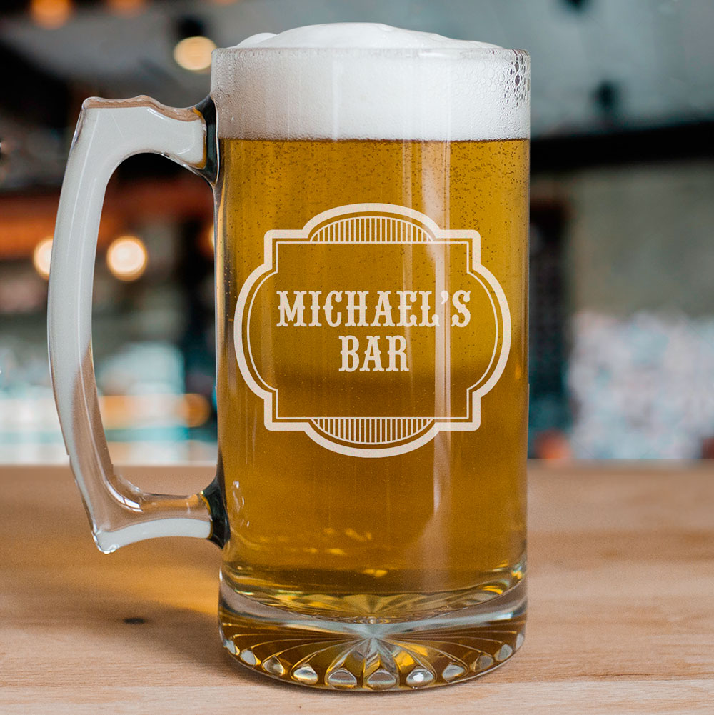 Personalized Bar Glass Mug Personalized Beer Mug from