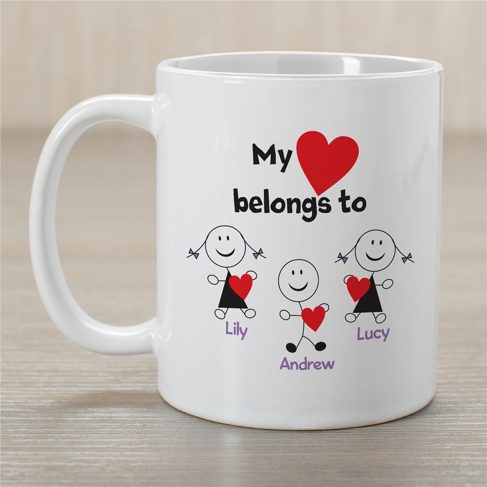 Personalized Belongs To Heart Coffee Mug | Personalized Gifts For Grandma