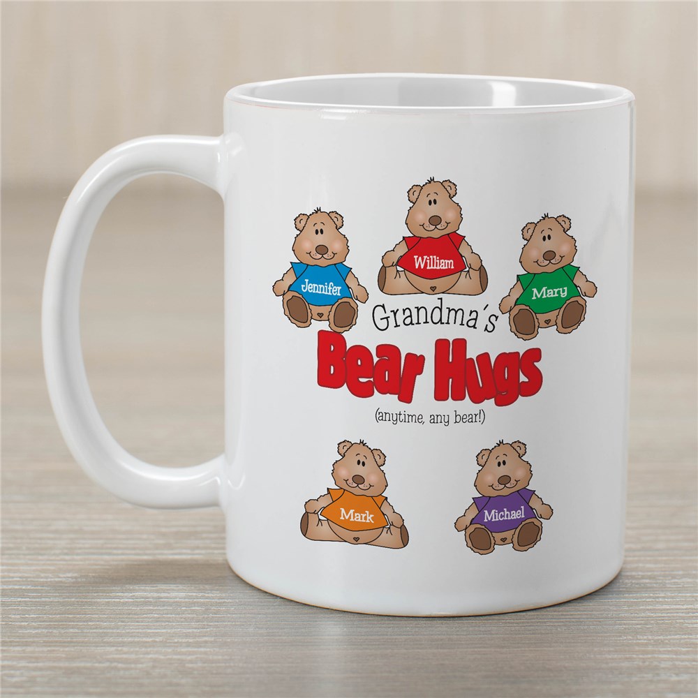Personalized Grandma Bear Hugs Coffee Mug GiftsForYouNow