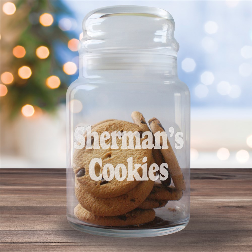 Glass Cookie Jar Engraved Glass Cookie Jar