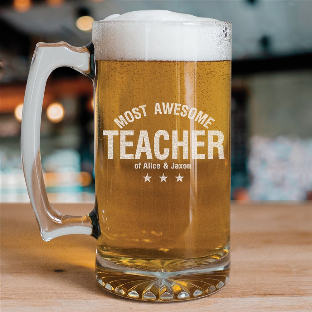 Engraved Most Awesome Parent Glass Mug | Father's Day Presents