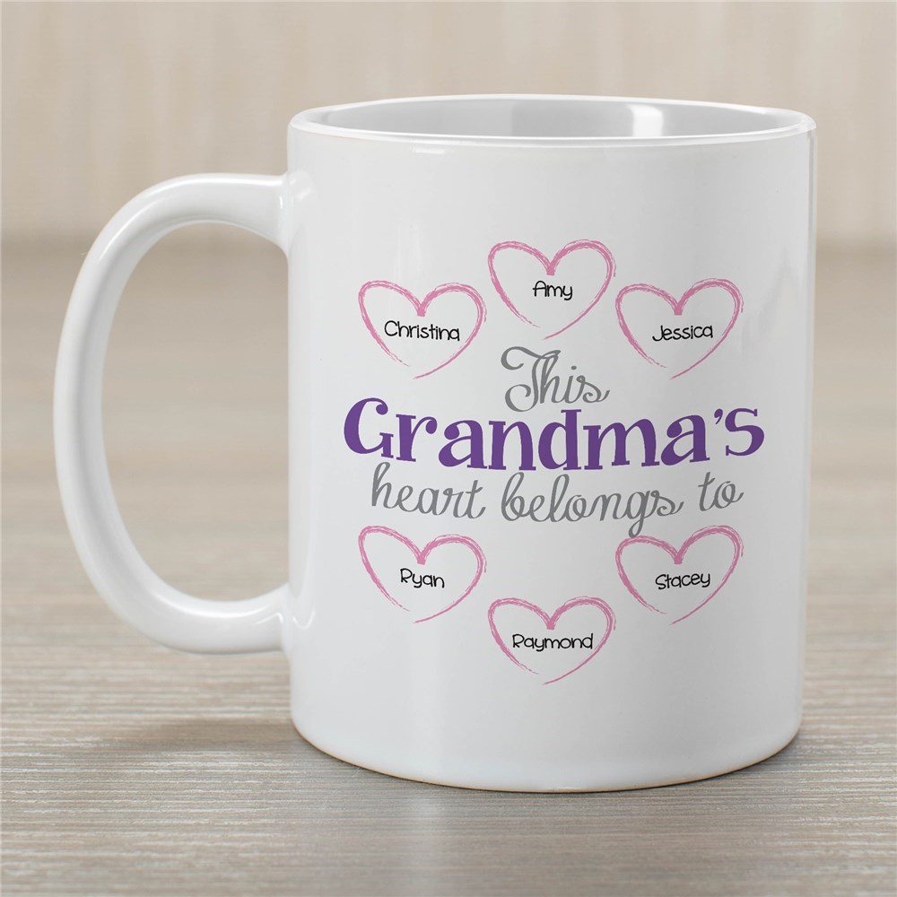 Personalized Heart Belongs To Coffee Mug | Grandma Gifts