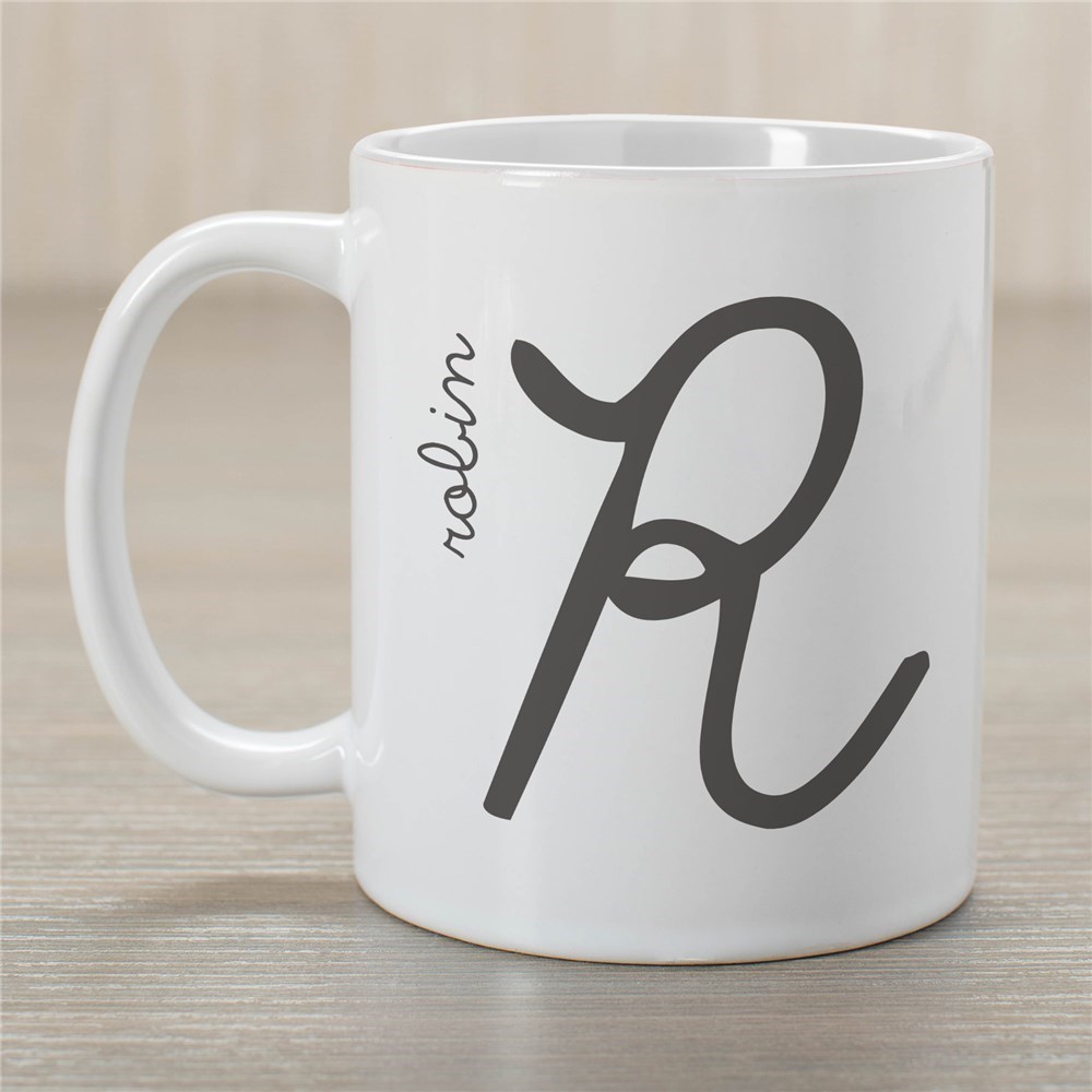 large initial mug