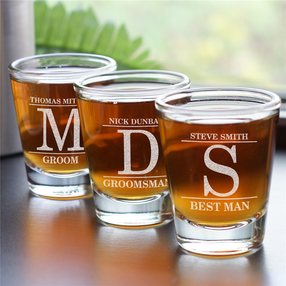 Engraved Groomsmen Shot Glass GiftsForYouNow