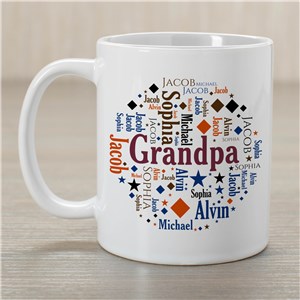 Family Circle Word Art Coffee Mug | Father’s Day Presents For Grandpa