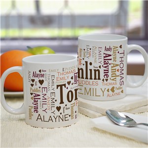 Family Word Art Coffee Mug | Customizable Coffee Mugs