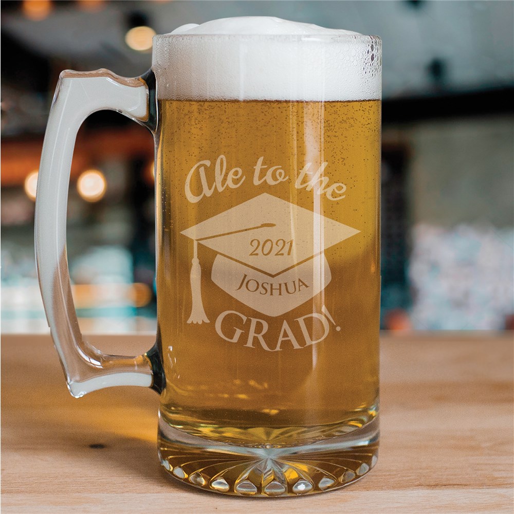 Engraved Graduation Glass Mug | Graduation Cups Personalized