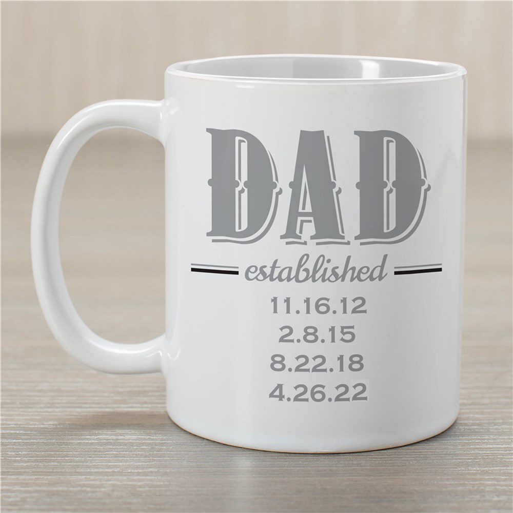 Personalized Dad Established Ceramic Mug | Coffee Mugs For Dad