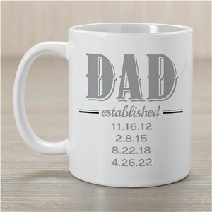 Personalized Dad Established Ceramic Mug | Coffee Mugs For Dad
