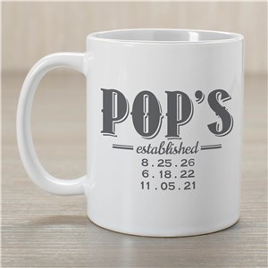 Personalized Dad Established Ceramic Mug | Coffee Mugs For Dad