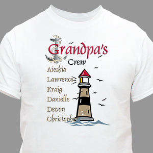 Personalized Lighthouse T-Shirt - Our Crew Design - Ash - Medium (Mens 38/40- Ladies 10/12) by Gifts For You Now