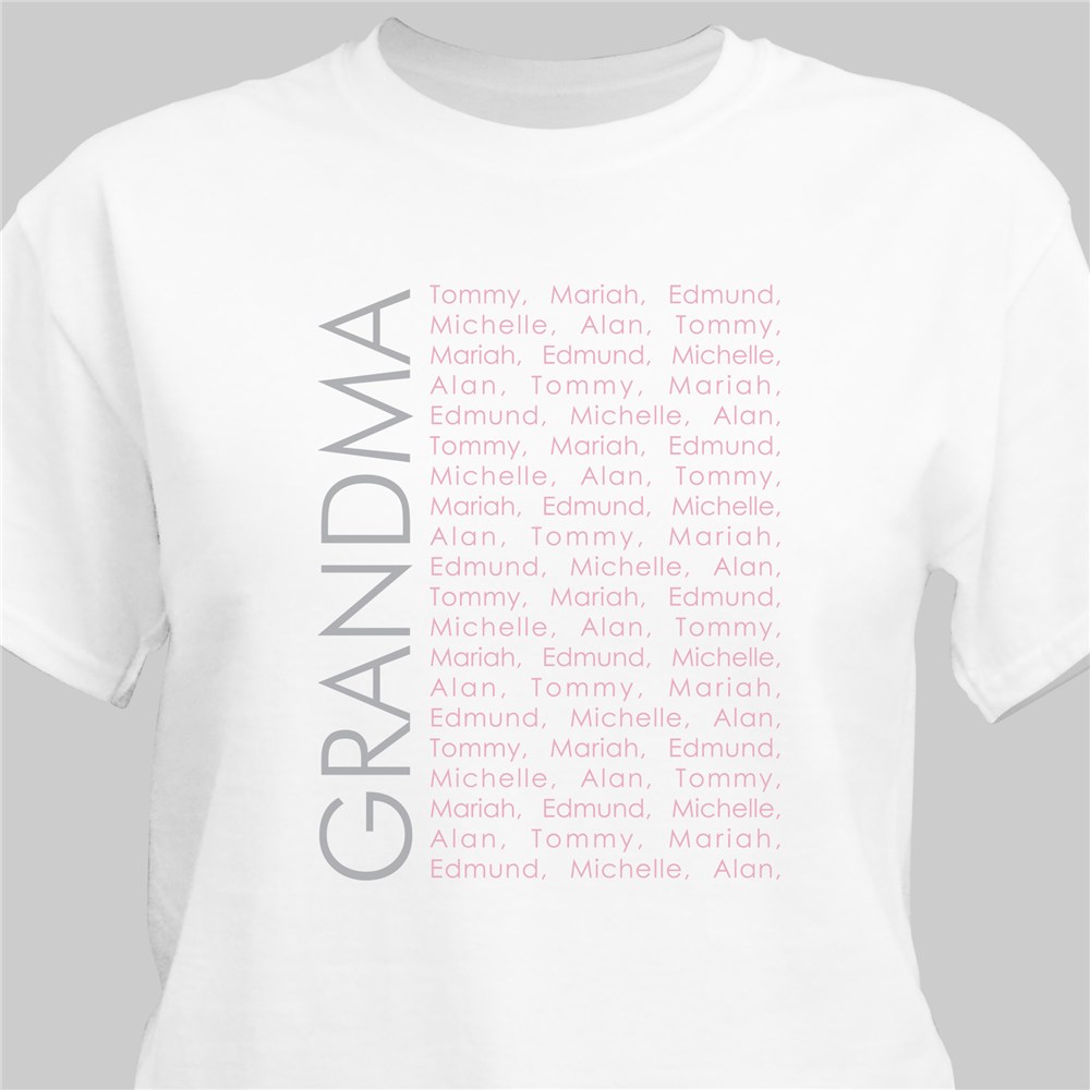 Personalized Repeating Name T-Shirt | Personalized Grandma Shirts