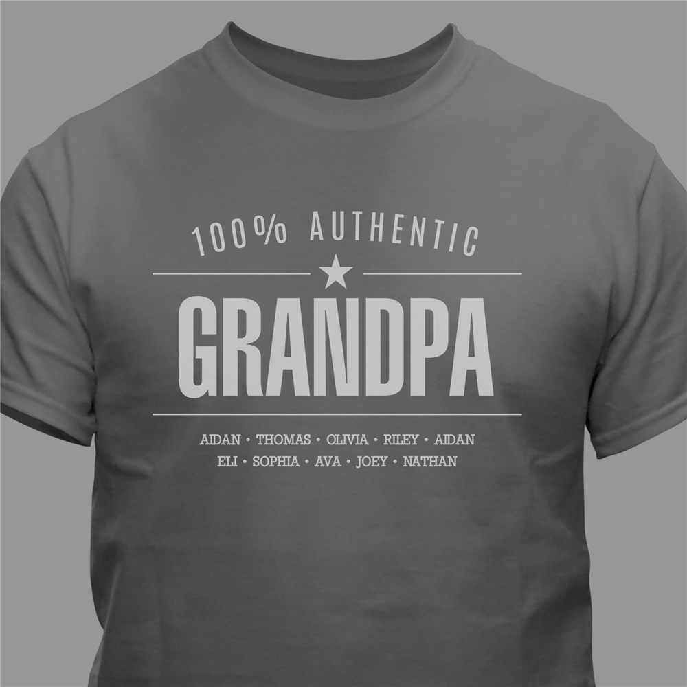 Personalized 100% Authentic T-Shirt for Him | Grandpa Gifts
