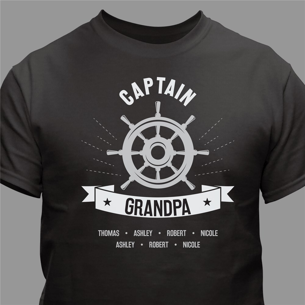 Personalized Captain Grandpa T-shirt | Gift for Grandpa