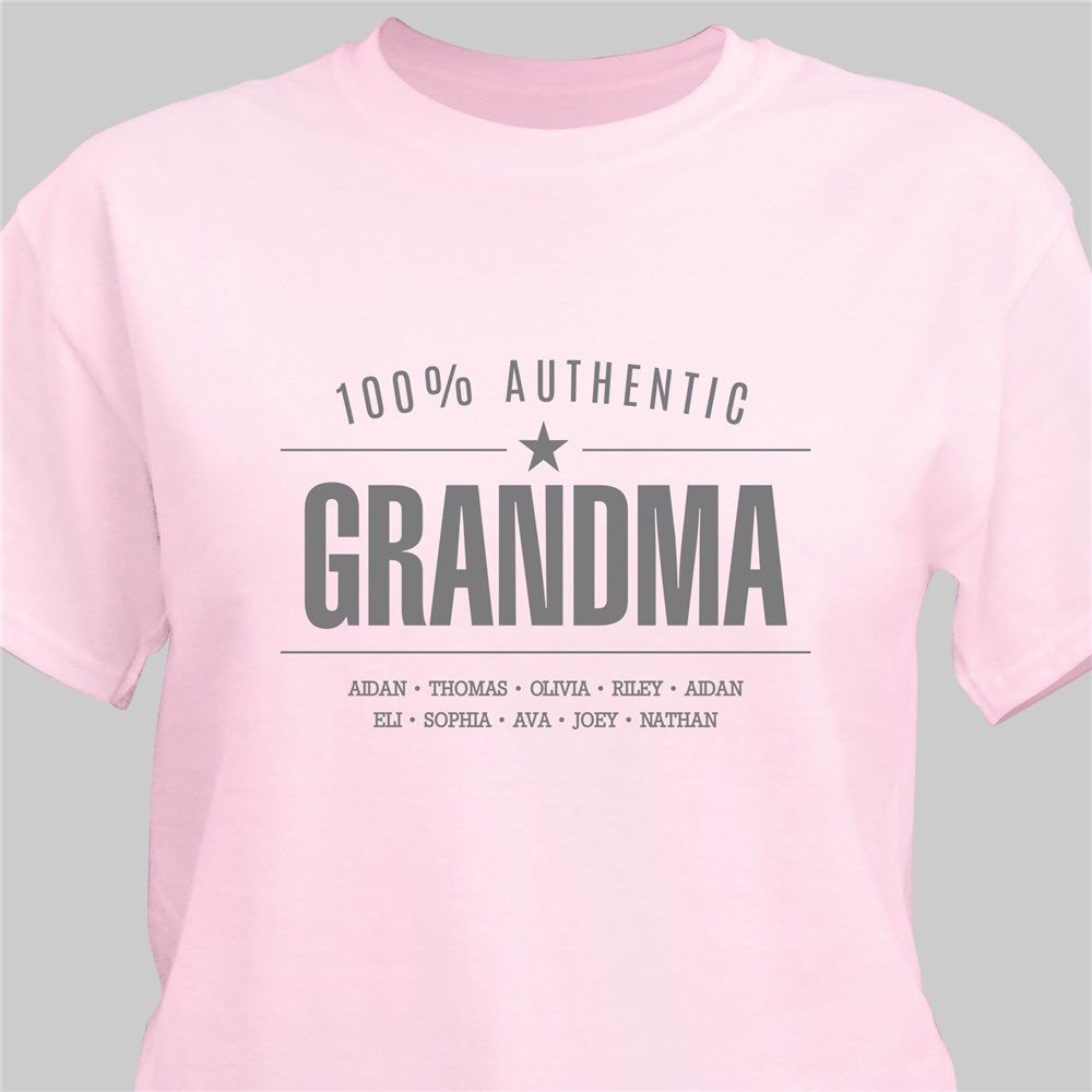 Personalized 100% Authentic T-Shirt For Her | Personalized Grandma Shirts