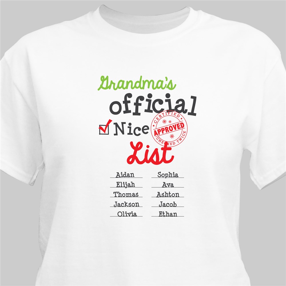 Personalized Official Nice List Shirt | Personalized Christmas Shirt