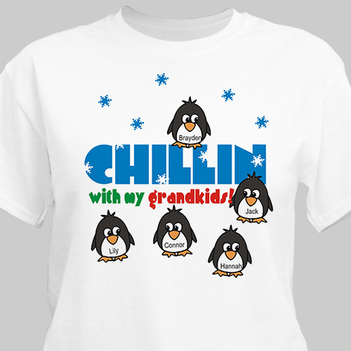Chillin' Penguins Personalized Winter T-Shirt | Personalized T-shirts
