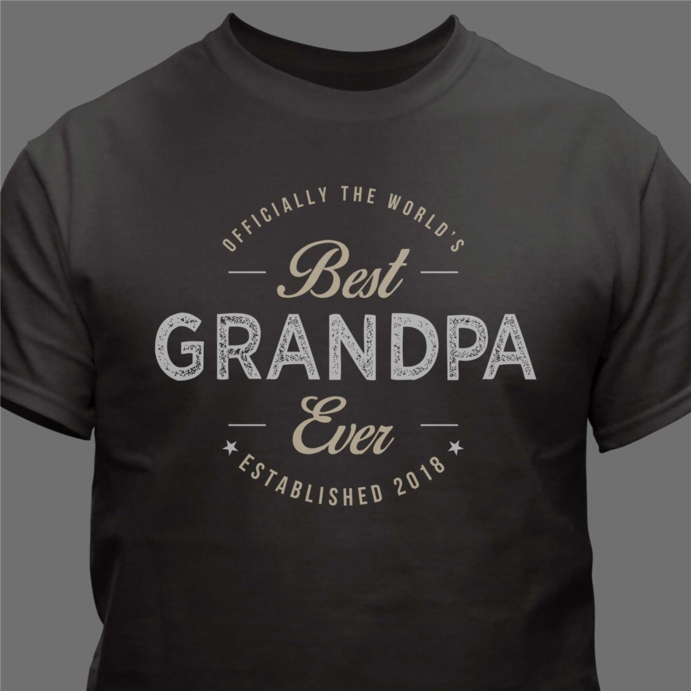 Personalized Best Ever TShirt Grandpa Gifts GiftsForYouNow