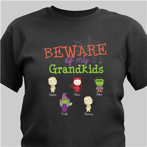 Personalized Beware of My Grandkids T-Shirt | Personalized Halloween Shirts