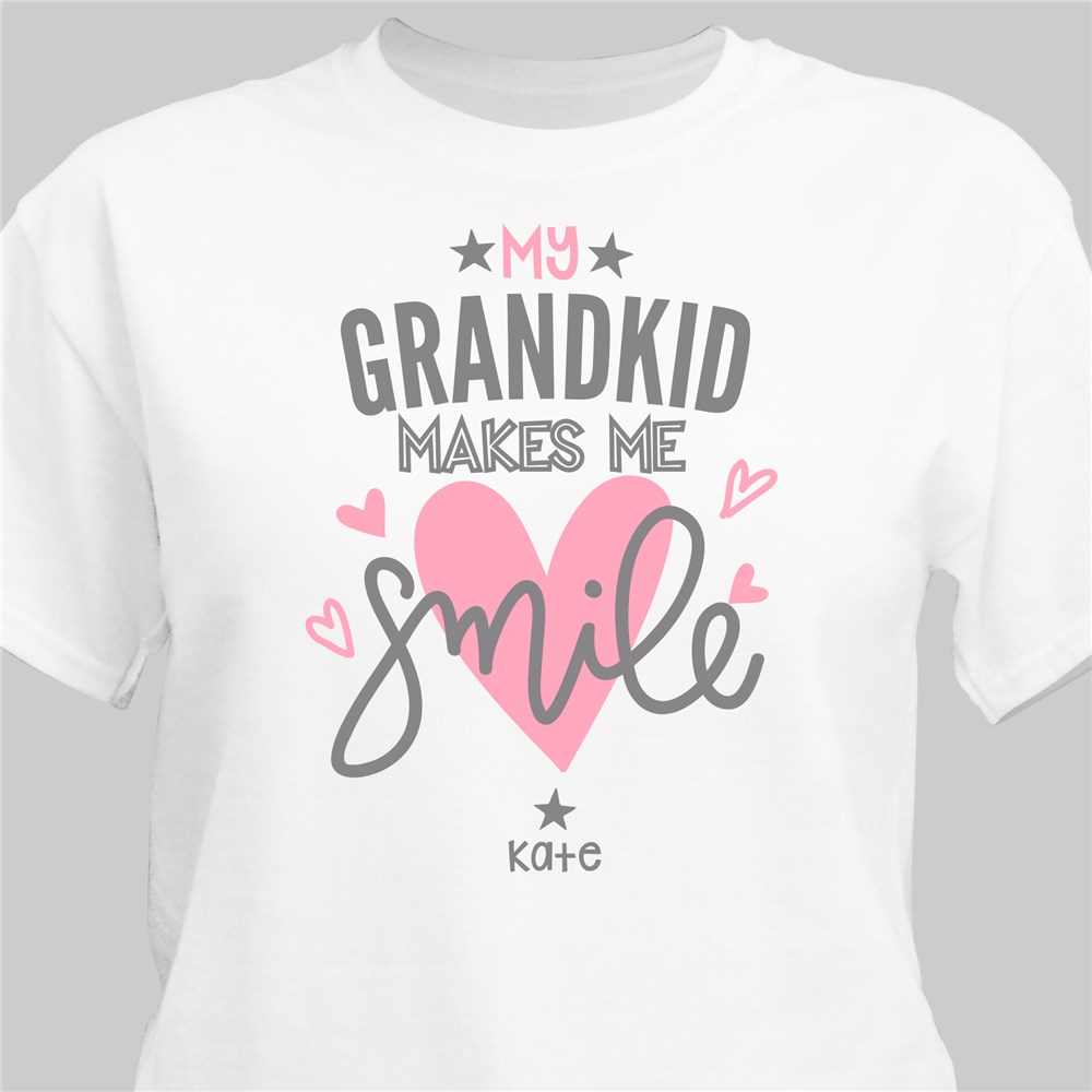 Personalized Grandkids Make Me Smile T-Shirt | Personalized Gifts For Grandparents